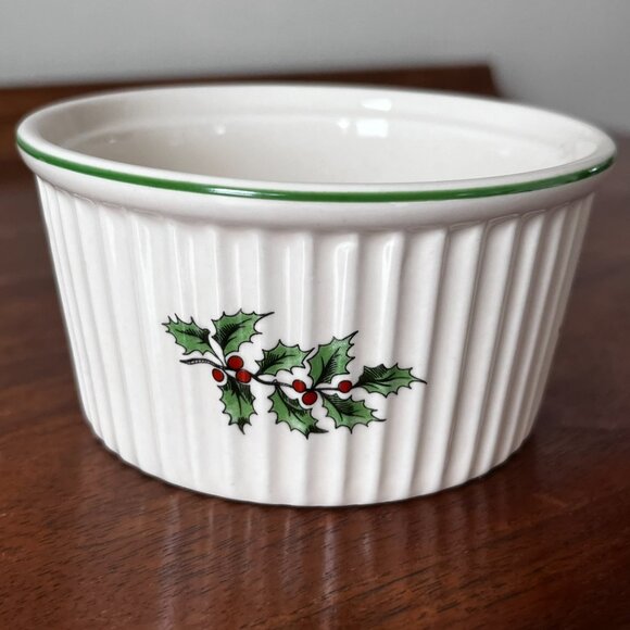 2 Spode Christmas Tree Ramekin Dishes 4-Inch Ribbed Dipping Bowls Holiday Party - Picture 4 of 9